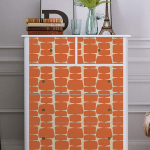 Funlife Peel and Stick Wallpaper Decals, Self Adhesive Furniture Sticker, Contact Paper with Back Adhesive for Wall, Drawer, Urban Boho Orange, 2 Sheets