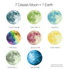 Funlife®|Glow in The Dark Moon Wall Decals, 35.4" x 35.4" Luminous Sticker
