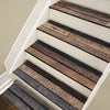 Funlife Brown Wood Stripe Stair Sticker, Peel and Stick Staircase Decals, Self-Adhesive Waterproof Stair Riser Stickers, 7.08" x39.37"