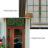 Funlife® Privacy Window Film, Static Cling Glass Film Decorative for Home UV Blocking, Green Kaleidoscope