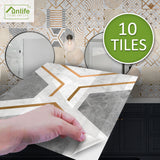 funlife Peel and Stick Thick Flat Glossy Kitchen Tile Backsplash, Self-Adhesive Wall Tile Stickers for Home Decor, Rose Gold