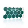 funlife 66 Sheets 3D Peel and Stick Tile Stickers, Self-Adhesive Subway Wall Sticker on Tiles for Kitchen Backsplash, Emerald Green Hexagon, 30X15CM