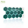 funlife 66 Sheets 3D Peel and Stick Tile Stickers, Self-Adhesive Subway Wall Sticker on Tiles for Kitchen Backsplash, Emerald Green Hexagon, 30X15CM
