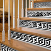 funlife 17 Pieces Self-Adhesive Stair Riser Stickers, Peel and Stick Staircase Decals, Geometric Pattern Waist Lines Wall Border Stickers, 39.37"x6.5"