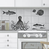 Funlife®|Kraken Sketch Tile Sticker