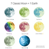 Funlife®|Glow in The Dark Moon Wall Decals, 19.7" x 19.7" Luminous Sticker