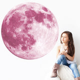 Funlife®|Glow in The Dark Moon Wall Decals, 45.2" x 45.2" Luminous Sticker