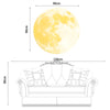 Funlife®|Glow in The Dark Moon Wall Decals, 35.4" x 35.4" Luminous Sticker