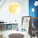 Funlife®|Glow in The Dark Moon Wall Decals, 15.7" x 15.7"  Luminous Sticker