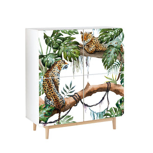 Watercolor Tropical Leopard Kallax  Expedit Sticker