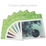 Funlife®|Glow in The Dark Moon Wall Decals, 11.81" x 11.81" Luminous Sticker