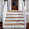 Funlife White Herringbone Stripe Stair Sticker, Peel and Stick Staircase Decals, Self-Adhesive Stair Riser Stickers