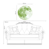 Funlife®|Glow in The Dark Moon Wall Decals, 19.7" x 19.7" Luminous Sticker