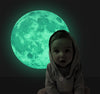 Funlife®|Glow in The Dark Moon Wall Decals, 11.81" x 11.81" Luminous Sticker