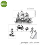 Funlife®|Sailboat Sketch Tile Sticker
