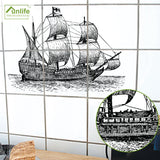 Funlife®|Sailboat Sketch Tile Sticker