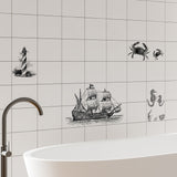 Funlife®|Sailboat Sketch Tile Sticker