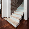 Funlife White Wood Grain Stripe Stair Sticker, Peel and Stick Staircase Decals, Self-Adhesive Waterproof Stair Riser Stickers, 7.87"x118.1"