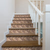 Funlife Herringbone Texture Stripe Stair Sticker, Peel and Stick Staircase Decals, Self-Adhesive Waterproof Stair Riser Stickers, 7.87"x118.1"