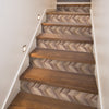 Funlife Herringbone Texture Stripe Stair Sticker, Peel and Stick Staircase Decals, Self-Adhesive Waterproof Stair Riser Stickers, 7.87"x118.1"