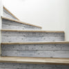 Funlife Gray Wood Grain Stripe Stair Sticker, Peel and Stick Staircase Decals, Self-Adhesive Waterproof Stair Riser Stickers, 7.87"x118.1"