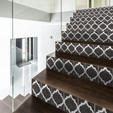 Funlife Zahara Black Stripe Stair Sticker, Peel and Stick Staircase Decals, Self-Adhesive Waterproof Stair Riser Stickers, 7.87"x118.1"