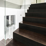 Funlife Japanese Black Wood Stripe Stair Sticker, Peel and Stick Staircase Decals, Self-Adhesive Waterproof Stair Riser Stickers, 7.87"x118.1"