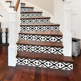 Funlife White Rhombus Stripe Stair Sticker, Peel and Stick Staircase Decals, Self-Adhesive Waterproof Stair Riser Stickers, 7.08"x39.37"