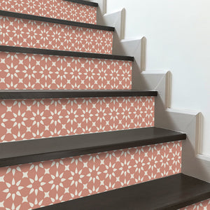 Funlife Orange Sun Flower Stripe Stair Sticker, Peel and Stick Staircase Decals, Self-Adhesive Waterproof Stair Riser Stickers, 7.08"x39.37"