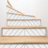 Funlife White Fabric Stair Sticker, Peel and Stick Staircase Decals, Self-Adhesive Stair Riser Stickers