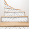 Funlife White Fabric Stair Sticker, Peel and Stick Staircase Decals, Self-Adhesive Stair Riser Stickers