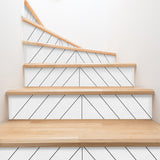 Funlife White Fabric Stair Sticker, Peel and Stick Staircase Decals, Self-Adhesive Stair Riser Stickers
