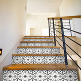 Funlife Moroccan White Stripe Stair Sticker, Peel and Stick Staircase Decals, Self-Adhesive Waterproof Stair Riser Stickers, 7.08"x39.37"
