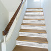 Funlife White Fabric Stair Sticker, Peel and Stick Staircase Decals, Self-Adhesive Stair Riser Stickers