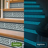 funlife 13 Pieces Self-Adhesive Stair Riser Stickers, Peel and Stick Staircase Decals, Geometric Pattern Waist Lines Wall Border Stickers, 39.37"x6.5"