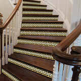 funlife 13 Pieces Self-Adhesive Stair Riser Stickers, Peel and Stick Staircase Decals, Geometric Pattern Waist Lines Wall Border Stickers, 39.37"x6.5"