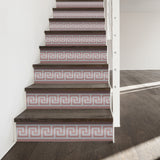 funlife 13 Pieces Self-Adhesive Stair Riser Stickers, Peel and Stick Staircase Decals, Geometric Pattern Waist Lines Wall Border Stickers, 39.37"x6.5"