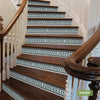 funlife 13 Pieces Self-Adhesive Stair Riser Stickers, Peel and Stick Staircase Decals, Geometric Pattern Waist Lines Wall Border Stickers, 39.37"x6.5"