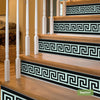 funlife 13 Pieces Self-Adhesive Stair Riser Stickers, Peel and Stick Staircase Decals, Geometric Pattern Waist Lines Wall Border Stickers, 39.37"x6.5"