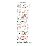 funlife 15 PCS Peel and Stick Flower Stair Stickers, Self Adhesive Vinyl Stair Risers Decals, Staircase Murals Decor for Steps, 39.37"x7.09" Water Color Rose