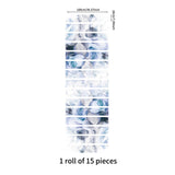 funlife 15 PCS Peel and Stick Flower Stair Stickers, Self Adhesive Vinyl Stair Risers Decals, Staircase Murals Decor for Steps, 39.37"x7.09" Blue Rose