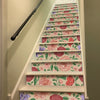 funlife 15 PCS Peel and Stick Flower Stair Stickers, Self Adhesive Vinyl Stair Risers Decals, Staircase Murals Decor for Steps, 39.37"x7.09" Retro Rose