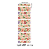 funlife 15 PCS Peel and Stick Flower Stair Stickers, Self Adhesive Vinyl Stair Risers Decals, Staircase Murals Decor for Steps, 39.37"x7.09" Retro Rose