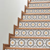 funlife 14 PCS Moroccan Peel and Stick Stair Stickers, Self Adhesive Boho Vinyl Stair Risers Decals, Staircase Murals Decor for Steps, 39.37"X7.09" Yellow Brown