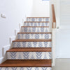 funlife 14 PCS Bohemian Peel and Stick Stair Stickers, Self Adhesive Boho Vinyl Stair Risers Decals, Staircase Murals Decor for Steps, 39.37"X7.09" Leaves Pattern