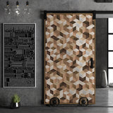 funlife Modern Art Wood Door Decals, Self-Adhesive Sliding Barn Door Sticker, Vinyl Headboard Mural for Home Decor, 30.3"x78.7" Hexagon Geometry
