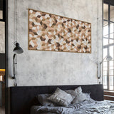 funlife Modern Art Wood Door Decals, Self-Adhesive Sliding Barn Door Sticker, Vinyl Headboard Mural for Home Decor, 30.3"x78.7" Hexagon Geometry