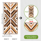 funlife Modern Art Wood Door Decals, Self-Adhesive Sliding Barn Door Sticker, Vinyl Headboard Mural for Home Decor, 30.3"x78.7" Herringbone Woven