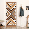 funlife Modern Art Wood Door Decals, Self-Adhesive Sliding Barn Door Sticker, Vinyl Headboard Mural for Home Decor, 30.3"x78.7" Herringbone Woven