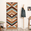 funlife Modern Art Wood Door Decals, Self-Adhesive Sliding Barn Door Sticker, Vinyl Headboard Mural for Home Decor, 30.3"x78.7" Herringbone Woven